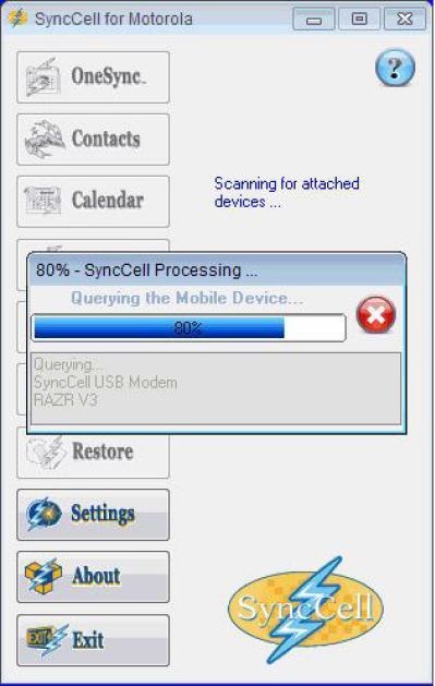 SyncCell For Motorola Screenshot